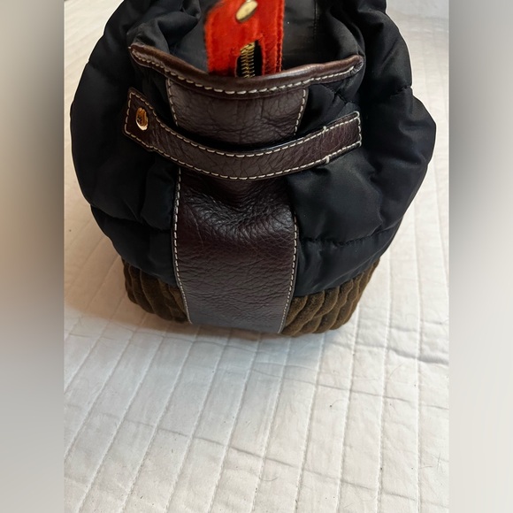 Kate Spade Quilting Stevie Bag Women Black Brown Nylon Corduroy Leather - Picture 3 of 11